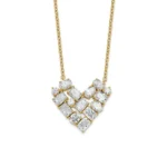 10kt-Gold Lab Grown Diamond Cluster Necklace