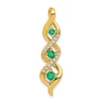 14kt Gold Yellow or White Emerald & Diamond Necklace