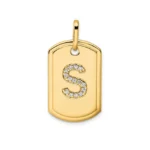 14kt Gold Dog Tag With Diamonds Made To Order