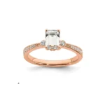 14kt Rose Gold 1 Carate Emerald Cut Diamond Ring