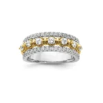 14kt White & Yellow Gold Lab Grown Diamond Wedding Band