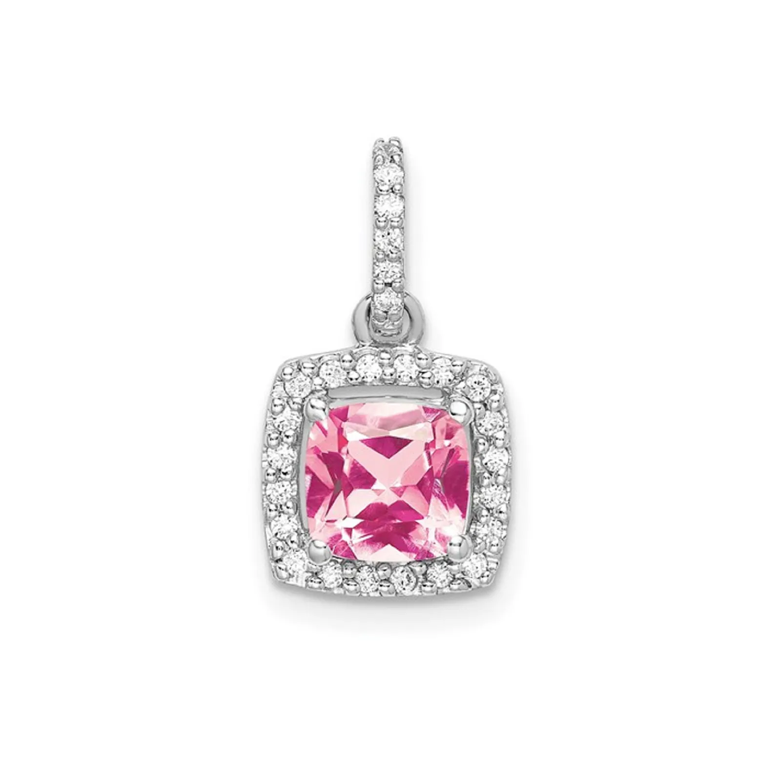 14kt-white-gold-cushion-tourmaline-and-Diamond-halo-necklace