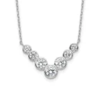 Sterling Silver Bezel Set CZ Necklace & Stones