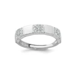 Sterling Silver or Yellow Gold Plate Pave Band