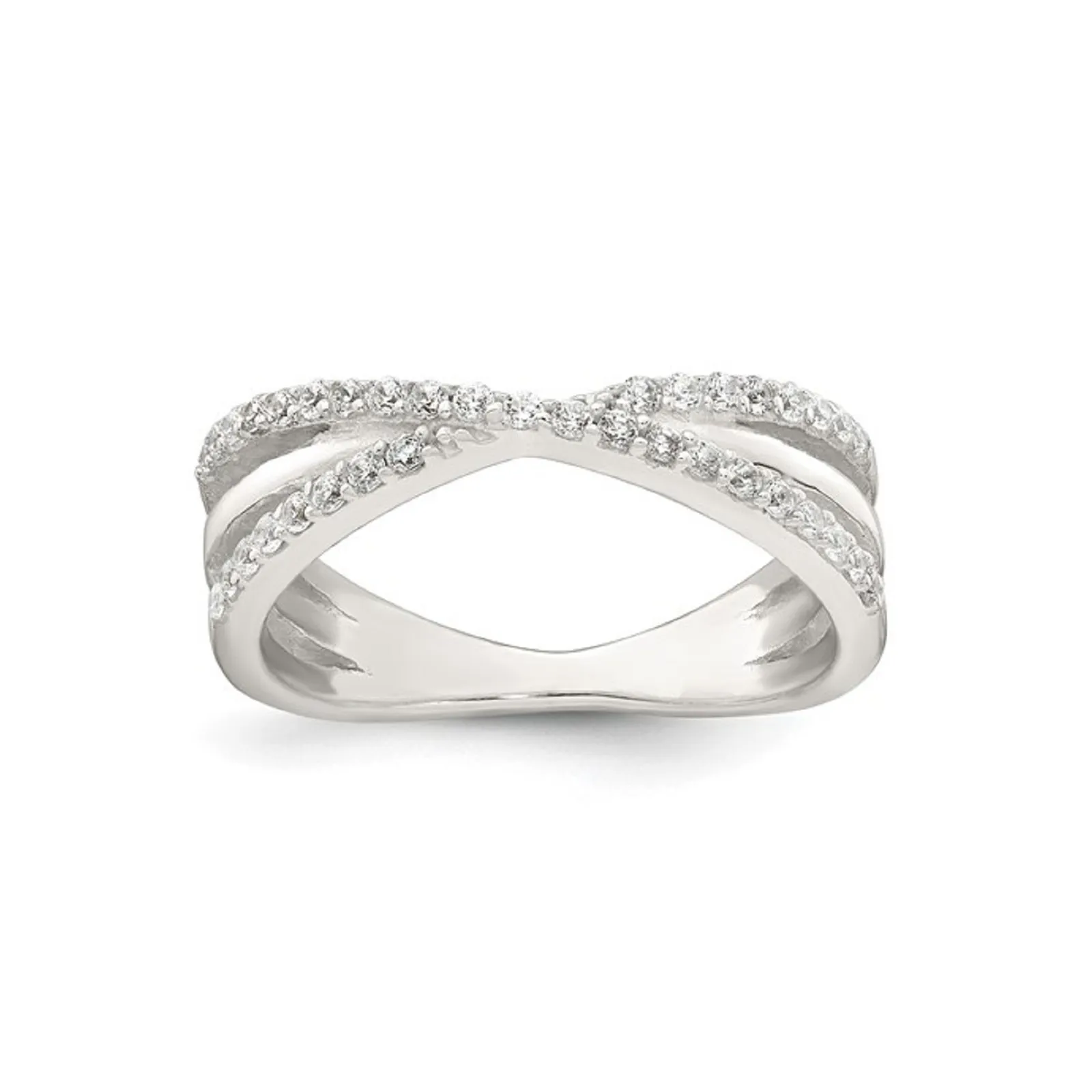 sterling-silver-polished-white-cz-fancy-crossed-ring